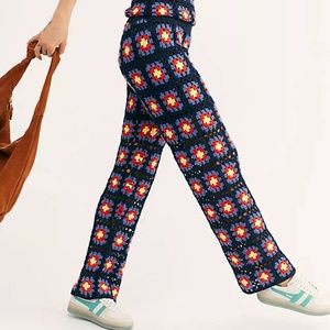 Scotch & Soda Wide Leg Granny Square Crochet Pants